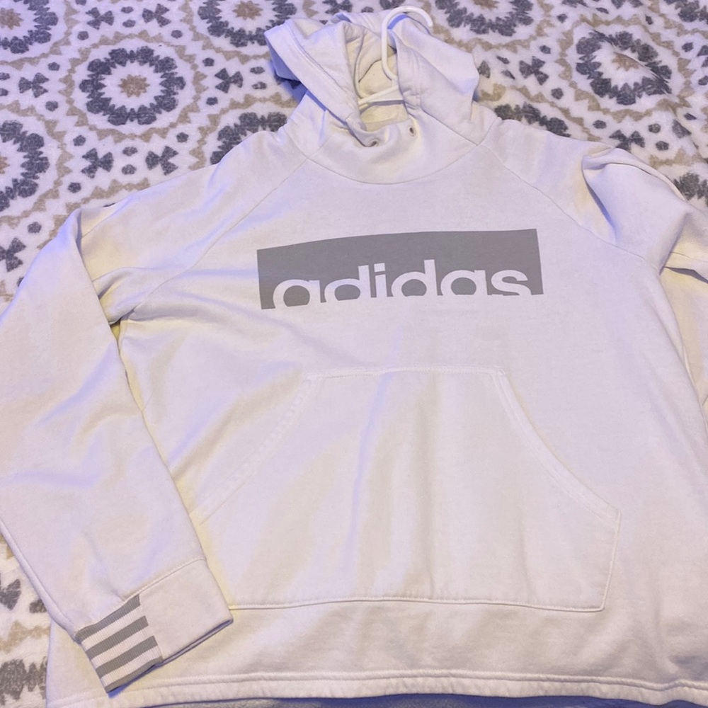white adidas hoodie
